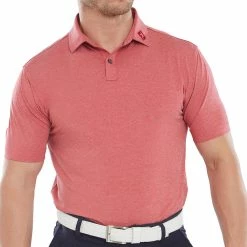FootJoy Heather Self Collar Polo Shirt - Red -Golf Clothing Sales Shop footjoy heather self collar polo shirt red 3