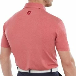 FootJoy Heather Self Collar Polo Shirt - Red -Golf Clothing Sales Shop footjoy heather self collar polo shirt red 4