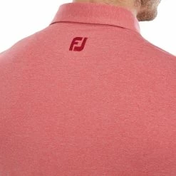 FootJoy Heather Self Collar Polo Shirt - Red -Golf Clothing Sales Shop footjoy heather self collar polo shirt red 5