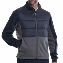 FootJoy FJ Hybrid Padded Jacket - Navy/Charcoal -Golf Clothing Sales Shop footjoy hybrid insulated padded jacket navy grey 3