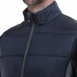 FootJoy FJ Hybrid Padded Jacket - Navy/Charcoal -Golf Clothing Sales Shop footjoy hybrid insulated padded jacket navy grey 5