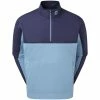 FootJoy HydroKnit 1/2 Zip Waterproof Jacket - Navy/Denim -Golf Clothing Sales Shop footjoy hydroknit 12 zip waterproof jacket navy denim 1