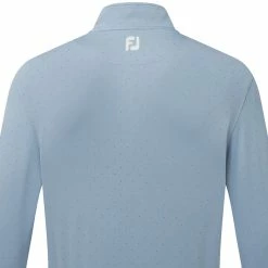 FootJoy Pin Dot Print Chill-Out Pullover - Denim/Bluestone/Azure -Golf Clothing Sales Shop footjoy pin dot print chill out pullover denim bluestone azure 4