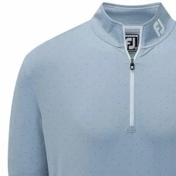 FootJoy Pin Dot Print Chill-Out Pullover - Denim/Bluestone/Azure -Golf Clothing Sales Shop footjoy pin dot print chill out pullover denim bluestone azure 5