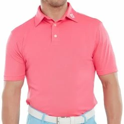 FootJoy Stretch Pique Solid Polo Shirt - Watermelon -Golf Clothing Sales Shop footjoy stretch pique solid polo shirt watermelon 3