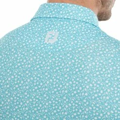 FootJoy Tossed Tulips Polo Shirt- Maui Blue/White -Golf Clothing Sales Shop footjoy tossed tulips polo shirt mauibluewhite 5