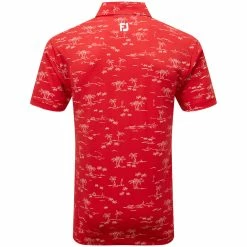 FootJoy Tropic Print Polo Shirt - Racing Red/White 8 FootJoy Tropic Print Polo Shirt - Racing Red/White -Golf Clothing Sales Shop footjoy tropic print polo shirt racingredwhite 2