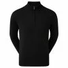 FootJoy Wool Blend 1/2 Zip Lined Pullover - Black -Golf Clothing Sales Shop footjoy wool blend 12 zip lined pullover black 1