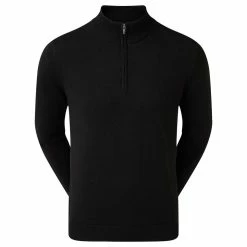 FootJoy Wool Blend 1/2 Zip Lined Pullover - Black