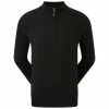 Golf Clearance Online FootJoy Wool Blend 1/2 Zip Pullover - Black -Golf Clothing Sales Shop footjoy wool blend 12 zip pullover black 1