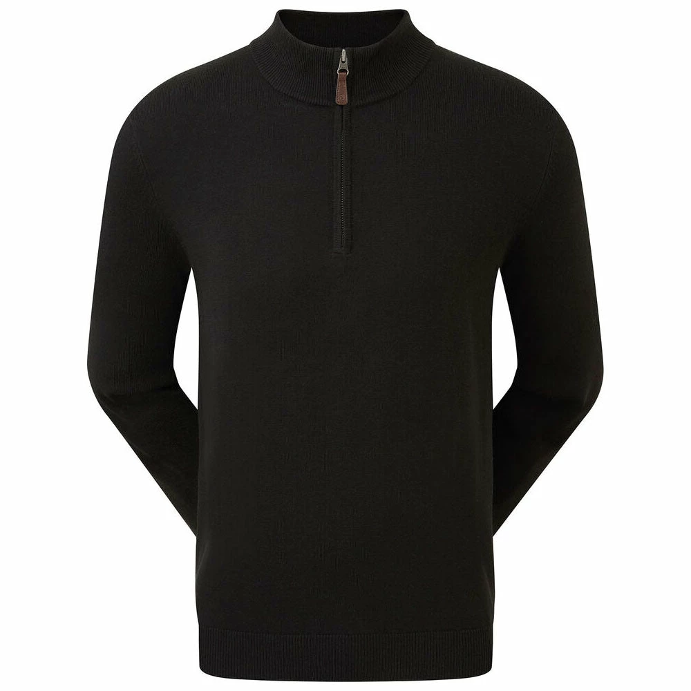 Golf Clearance Online FootJoy Wool Blend 1/2 Zip Pullover - Black 3 Golf Clearance Online FootJoy Wool Blend 1/2 Zip Pullover - Black