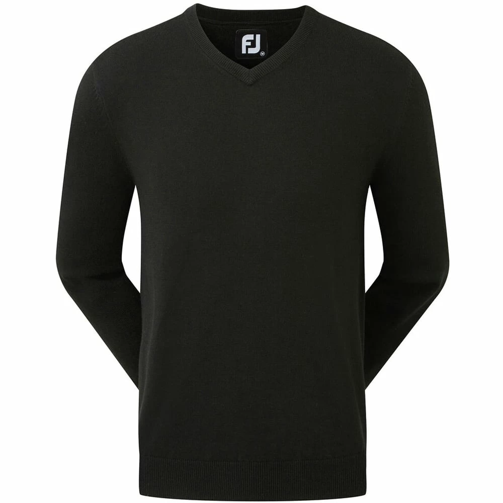 Footjoy Wool Blend V-Neck Pullover - Black 3 Footjoy Wool Blend V-Neck Pullover - Black