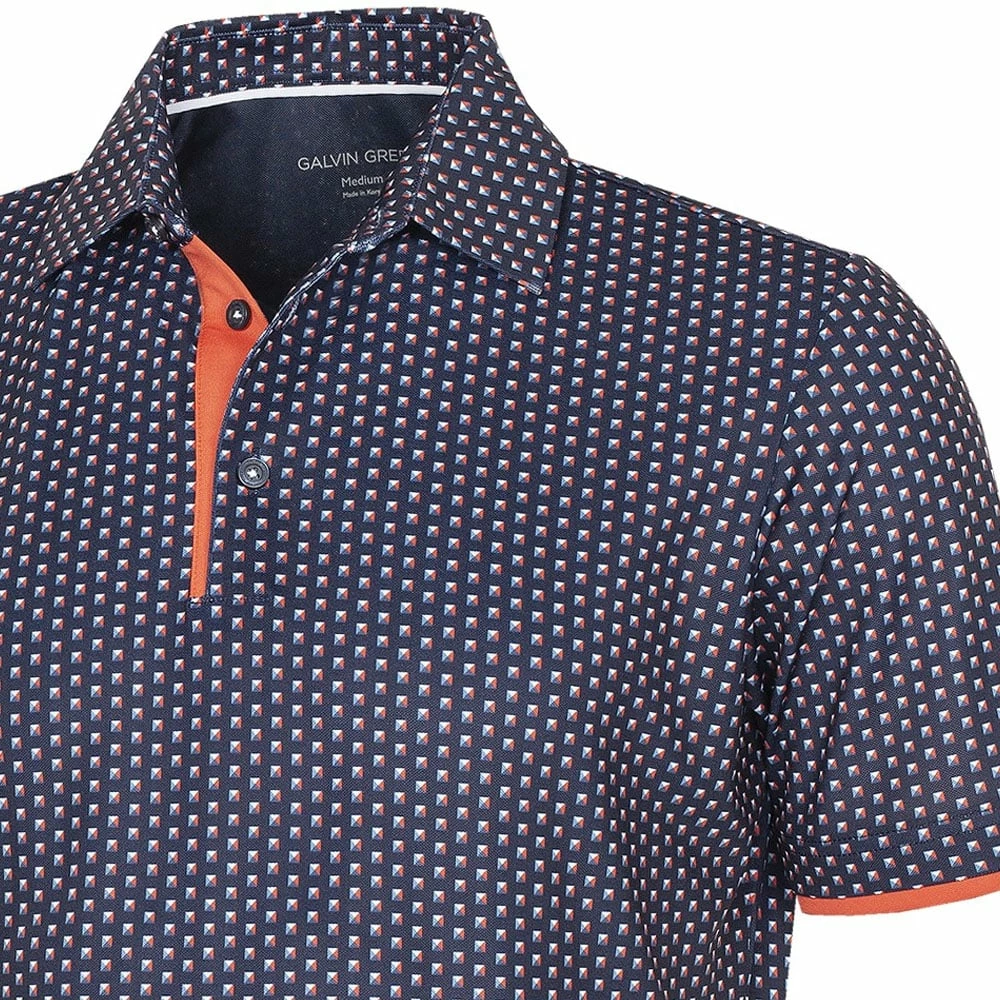 Galvin Green Mark V8+ Polo Shirt - Navy/Orange 5 Galvin Green Mark V8+ Polo Shirt - Navy/Orange - Image 3