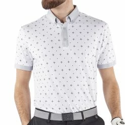 Galvin Green Marlow Ventil8+ Polo Shirt - White/Cool Grey -Golf Clothing Sales Shop galvin green marlow ventil8 polo shirt whitecool grey 3