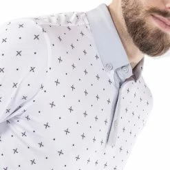 Galvin Green Marlow Ventil8+ Polo Shirt - White/Cool Grey -Golf Clothing Sales Shop galvin green marlow ventil8 polo shirt whitecool grey 5