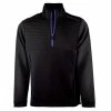 Island Green 1/2 Zip Ribbed Yoke Sweater - Black/Mulberry -Golf Clothing Sales Shop igtl2005 2 2