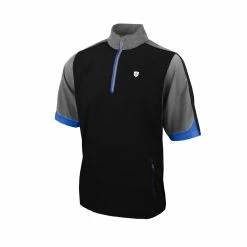 Island Green 1/4 Zip Short Sleeve Wind Top - Black/Grey