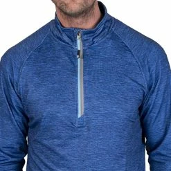 Island Green Raglan Sleeve Top Layer - Blue Marl -Golf Clothing Sales Shop island green raglan sleeve top layer blue marl 3