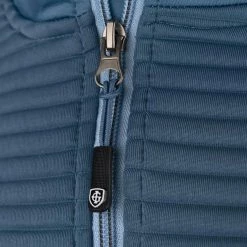 Island Green Ribbed Yoke 1/4 Zip Pullover - Airforce/Aqua/Turquoise -Golf Clothing Sales Shop island green ribbed yoke top layer airforceaquaturquoise 3