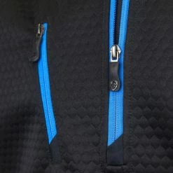 Island Green 1/4 Zip Pullover With Panelling - Black/Turquoise -Golf Clothing Sales Shop island green top layer with panelling blackturquoise 5