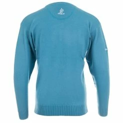 ProQuip Lambswool Water Repellent V Neck Golf Sweater - Aqua 7 ProQuip Lambswool Water Repellent V Neck Golf Sweater - Aqua -Golf Clothing Sales Shop lambswool water repellant v neck aqua 2