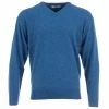 ProQuip Lambswool Water Repellent V Neck Golf Sweater - Mariner Blue -Golf Clothing Sales Shop lmbswool repellant v neck mariner blue 1