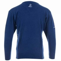 ProQuip Lambswool Water Repellent V Neck Golf Sweater - Persian Blue 6 ProQuip Lambswool Water Repellent V Neck Golf Sweater - Persian Blue -Golf Clothing Sales Shop lmbswool repellant v neck persian blue 1 1