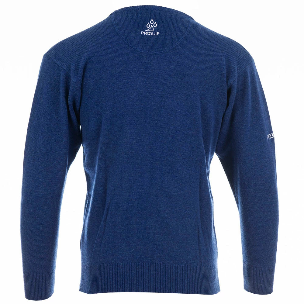 ProQuip Lambswool Water Repellent V Neck Golf Sweater - Persian Blue 4 ProQuip Lambswool Water Repellent V Neck Golf Sweater - Persian Blue - Image 2