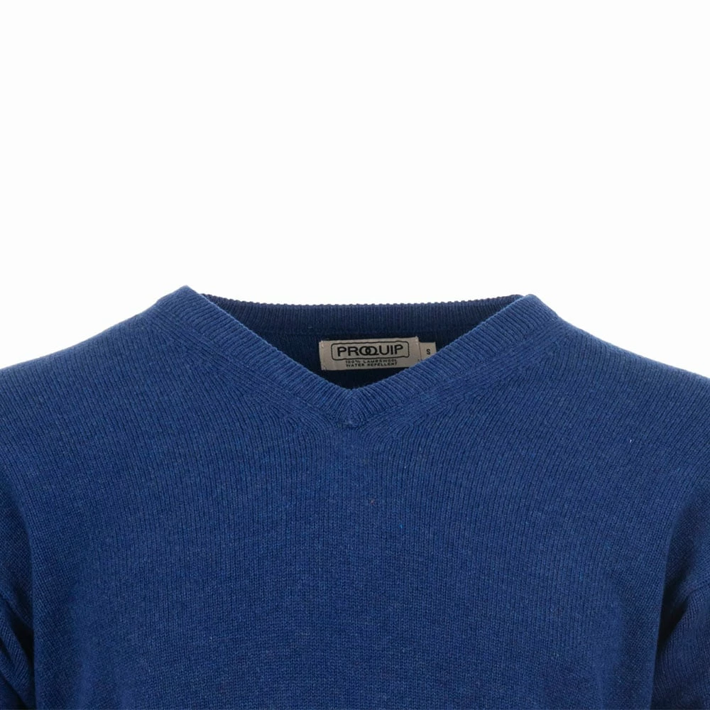 ProQuip Lambswool Water Repellent V Neck Golf Sweater - Persian Blue 5 ProQuip Lambswool Water Repellent V Neck Golf Sweater - Persian Blue - Image 3