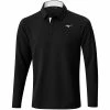 Mizuno Breath Thermo Long Sleeve Polo Shirt - Black -Golf Clothing Sales Shop mizuno breath thermo long sleeve polo shirt black 1
