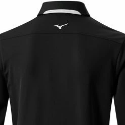 Mizuno Breath Thermo Long Sleeve Polo Shirt - Black -Golf Clothing Sales Shop mizuno breath thermo long sleeve polo shirt black 4
