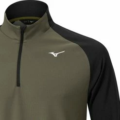 Mizuno Winter Breeze Bloc 1/4 Zip Pullover - Olive -Golf Clothing Sales Shop mizuno winter breeze bloc quarter zip pullover olive 5