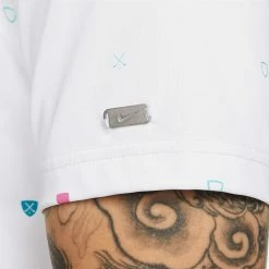 Nike Dri-FIT Player Printed Polo Shirt - White/Brushed Silver -Golf Clothing Sales Shop nike dri fit player printed polo white brushed silver 3