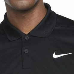 Nike Dri-FIT Victory Polo Shirt - Black/White/Light Smoke Grey -Golf Clothing Sales Shop nike dri fit victory polo shirt blackwhitelightsmokegrey 3