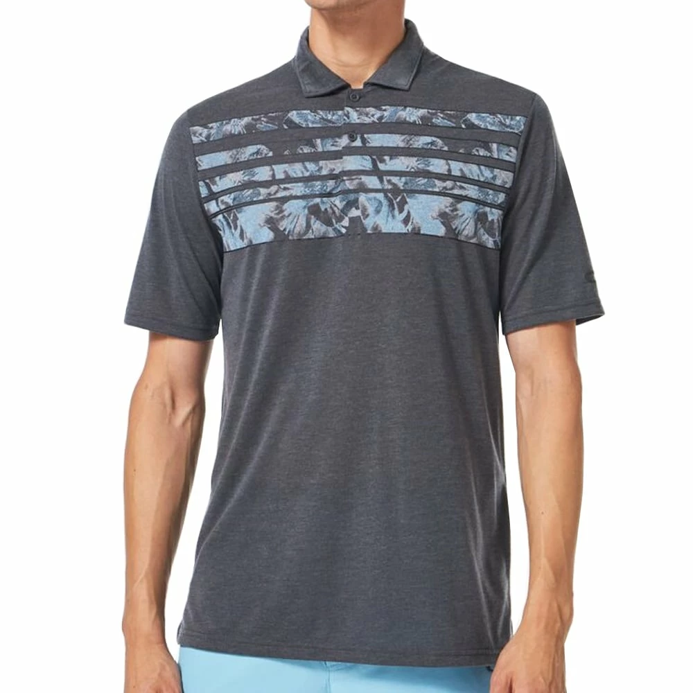 Oakley Azalea Stripe Polo Shirt - Blackout Heather 3 Oakley Azalea Stripe Polo Shirt - Blackout Heather