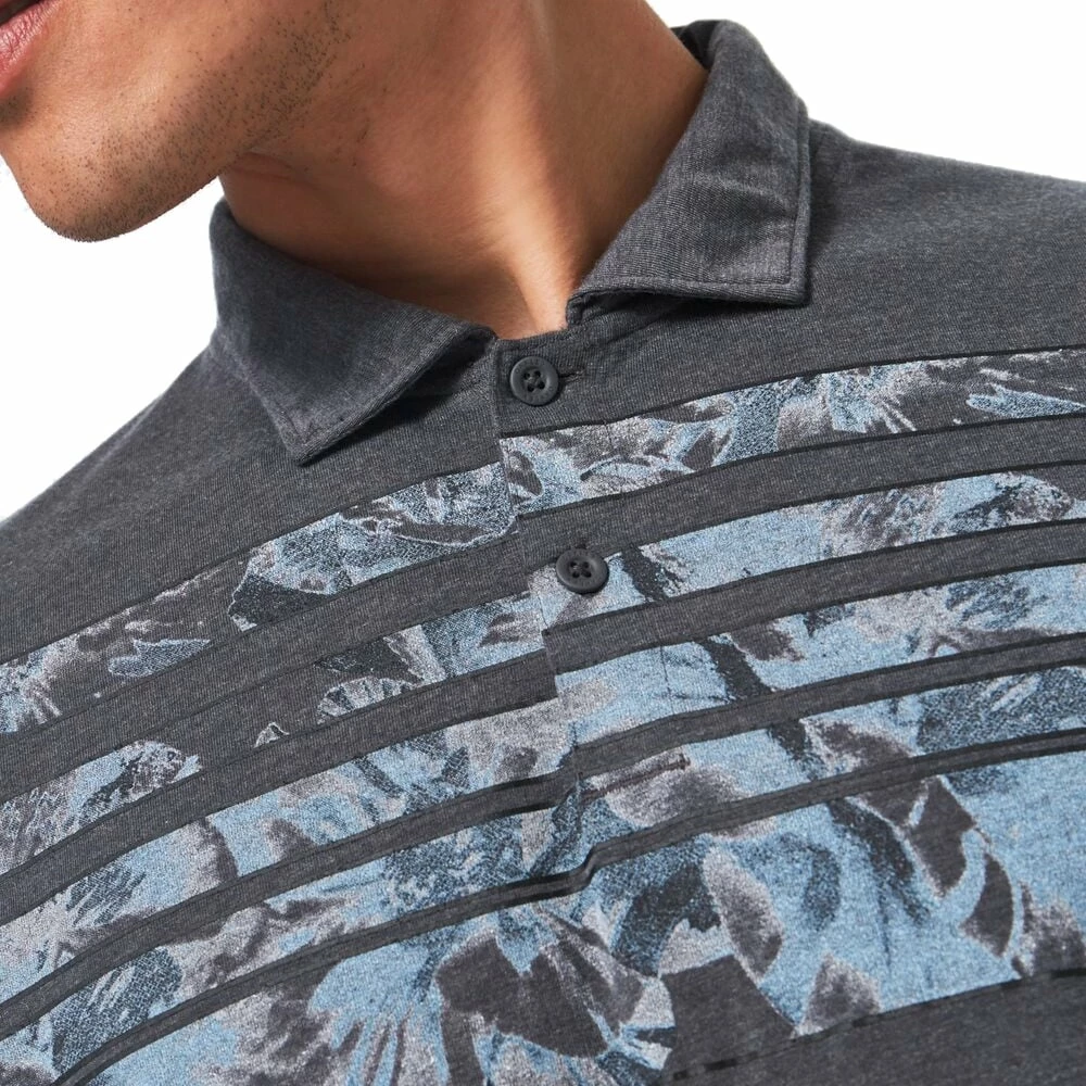 Oakley Azalea Stripe Polo Shirt - Blackout Heather 7 Oakley Azalea Stripe Polo Shirt - Blackout Heather - Image 5