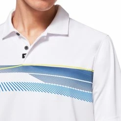 Oakley Dimension Stripe RC Polo Shirt - White -Golf Clothing Sales Shop oakley dimension stripe polo shirt white 3 6