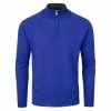 Oscar Jacobson Warwick Zip Neck Merino Sweater - Royal Blue -Golf Clothing Sales Shop ojknt0006 warwick royal blue 01