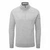 Oscar Jacobson Anders Lined 1/2 Zip Sweater - Grey Marl -Golf Clothing Sales Shop ojknt0014 anders grey marl 01