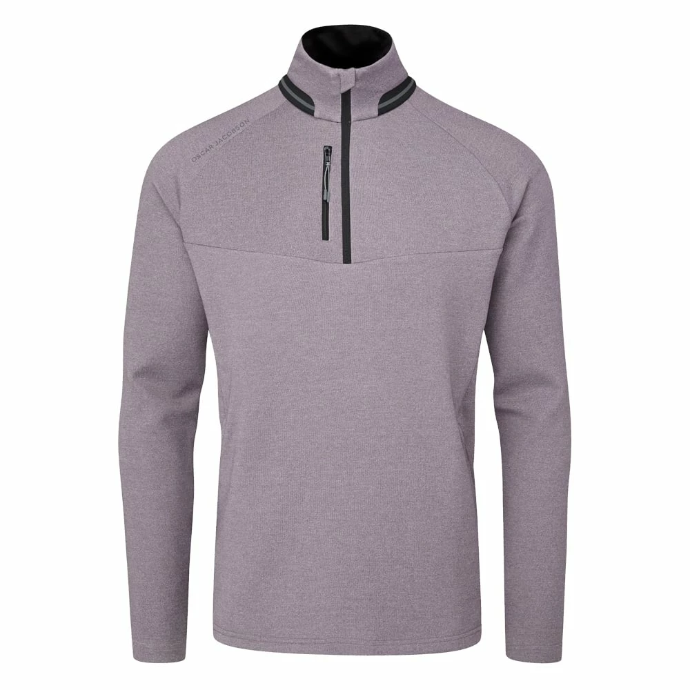 Oscar Jacobson Thomson Zip Neck Sweater - Light Plum 3 Oscar Jacobson Thomson Zip Neck Sweater - Light Plum
