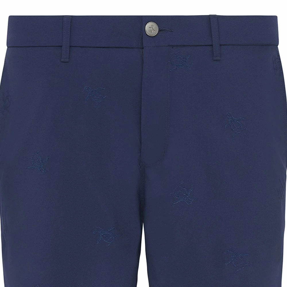Original Penguin All-Over Pete Embroidery Shorts - Black Iris - Image 3