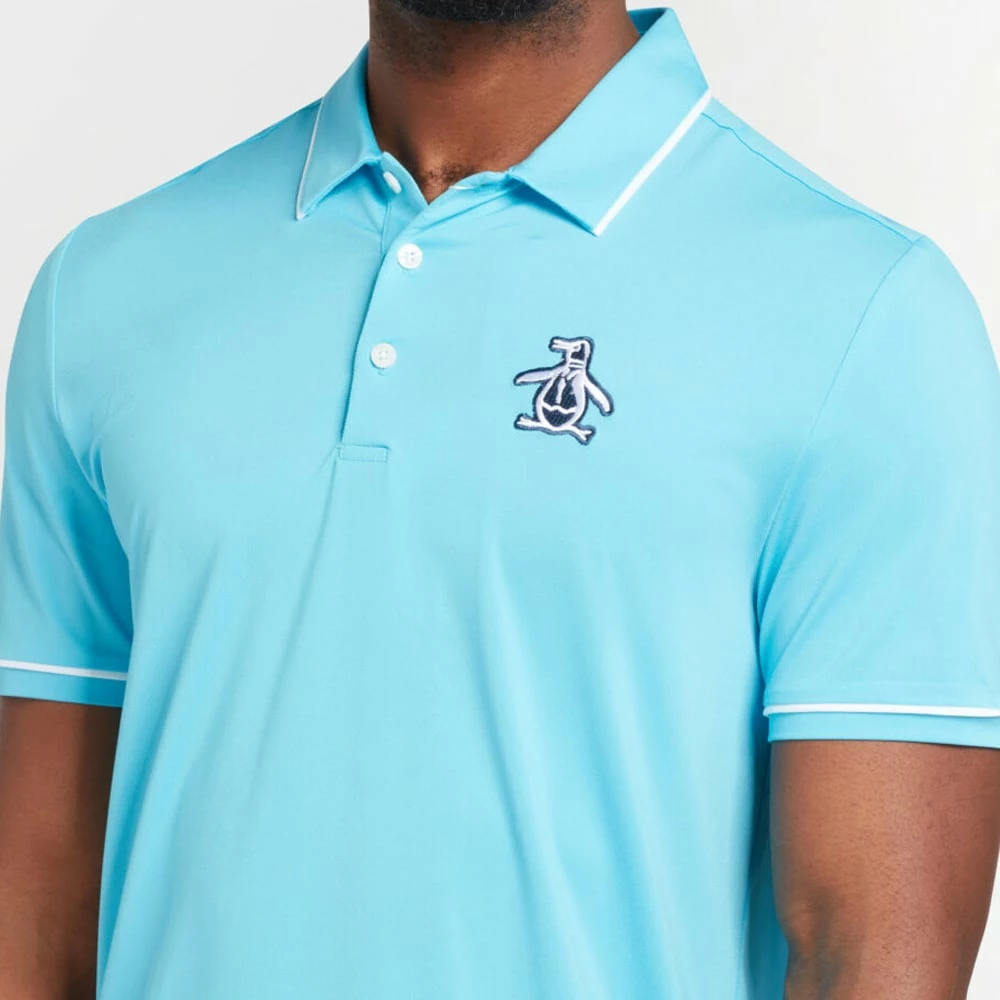 Original Penguin Heritage Piped Polo Shirt - Aquarius - Image 5