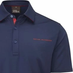 Oscar Jacobson Chap II Tour Polo Shirt - Navy/Jewel Red -Golf Clothing Sales Shop oscar jacobson chap ii tour polo shirt navyjewelred 3