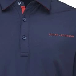 Oscar Jacobson Chap II Tour Polo Shirt - Navy/Jewel Red -Golf Clothing Sales Shop oscar jacobson chap ii tour polo shirt navyjewelred 5