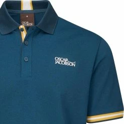 Oscar Jacobson Durham Tour Polo Shirt - Teal/Ochre -Golf Clothing Sales Shop oscar jacobson durham tour polo shirt tealochre 3