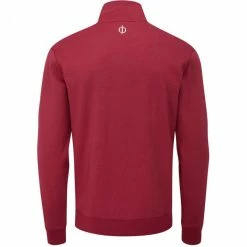 Oscar Jacobson Hawkes 1/4 Zip Pullover - Dark Red