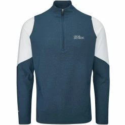 Oscar Jacobson Lodstock Tour 1/2 Zip Pullover - Teal/White