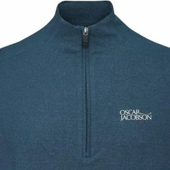 Oscar Jacobson Lodstock Tour 1/2 Zip Pullover - Teal/White -Golf Clothing Sales Shop oscar jacobson lodstock tour 14 zip pullover tealwhite 5