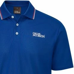 Oscar Jacobson Stanley Polo Shirt - True Blue -Golf Clothing Sales Shop oscar jacobson stanley polo shirt true blue 3