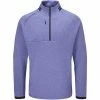 Oscar Jacobson Tarren Mid Layer 1/2 Zip Pullover - Blue Marl -Golf Clothing Sales Shop oscar jacobson tarren mid layer pullover blue marl 1